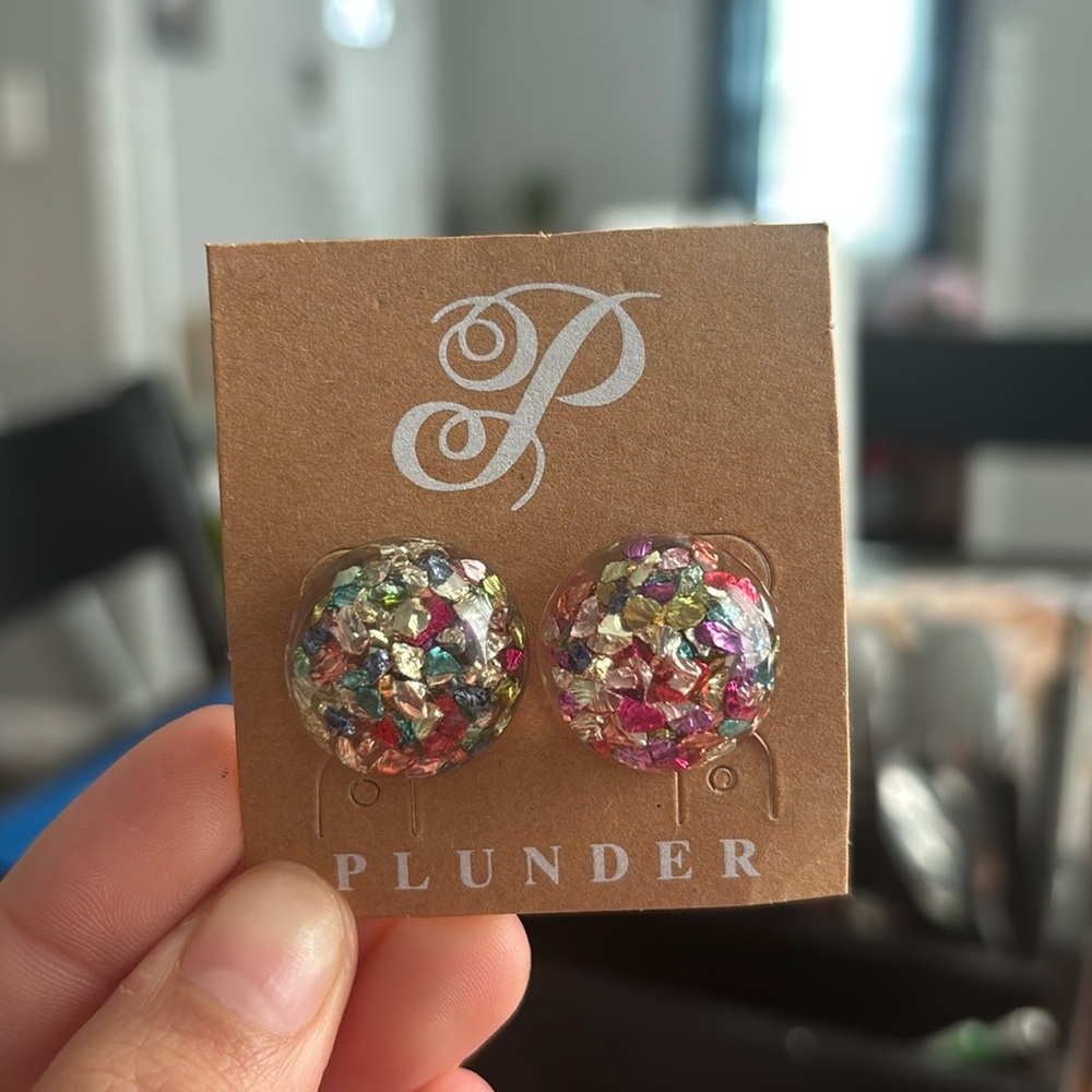 Plunder Multicolor Stud Earrings - image 1